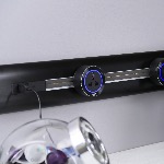 Prise de courant Internationale ITL3 Noire - Bague Alu - Led Bleu