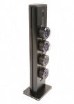TT 1.0 - Two-sided electric column - Black - 4 x USB